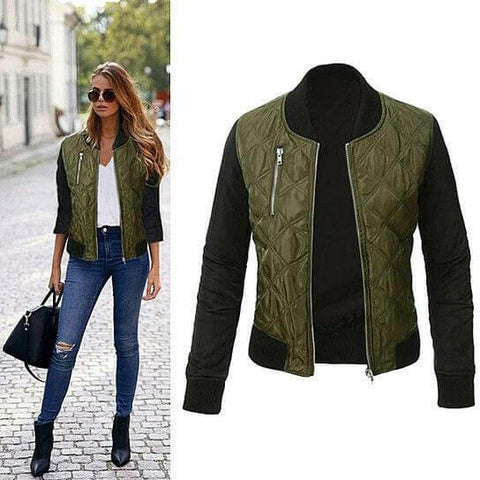 Chic Babe Bomber Jacket In Quilted Satin.