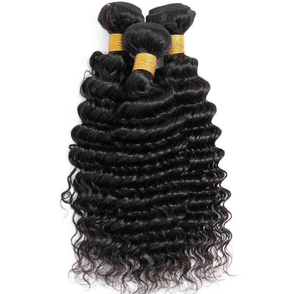 BeuMAX 10A Grade 3/4 Bundles Deep Wave Brazilian Human Hair Extensions.