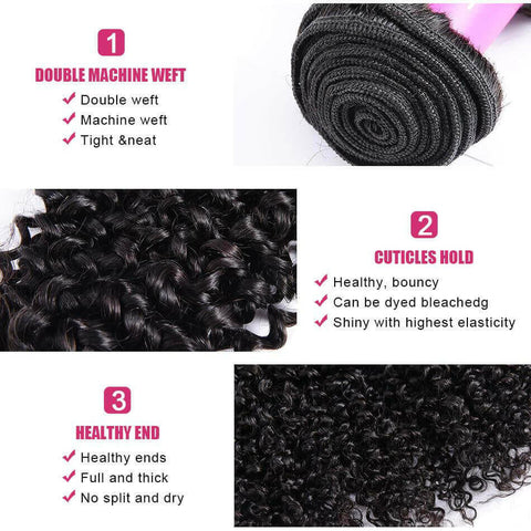 BeuMAX 10A Grade 3/4 Bundles Kinky Curly Brazilian Human Hair.