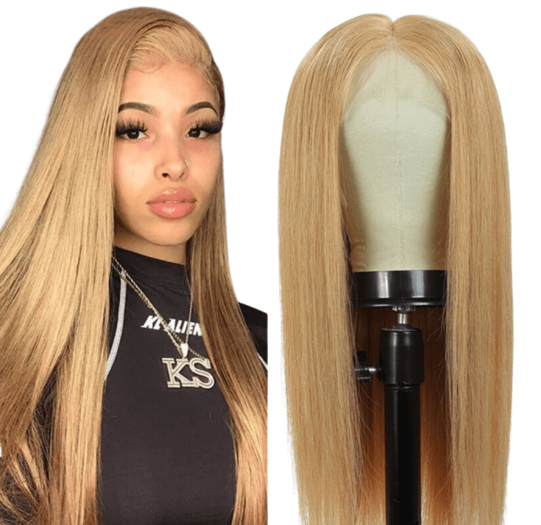 #27 Straight 13x1x4 T part Lace 4x4 Closure wigs Body Wave #33 Transpa.