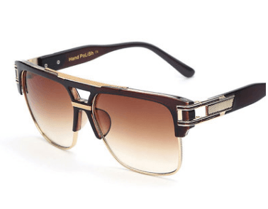 Men’s Rectangle Alloy-Frame Sunglasses with UV400