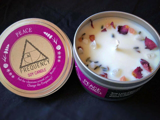 Peace Crystal Natural Soy Candle.