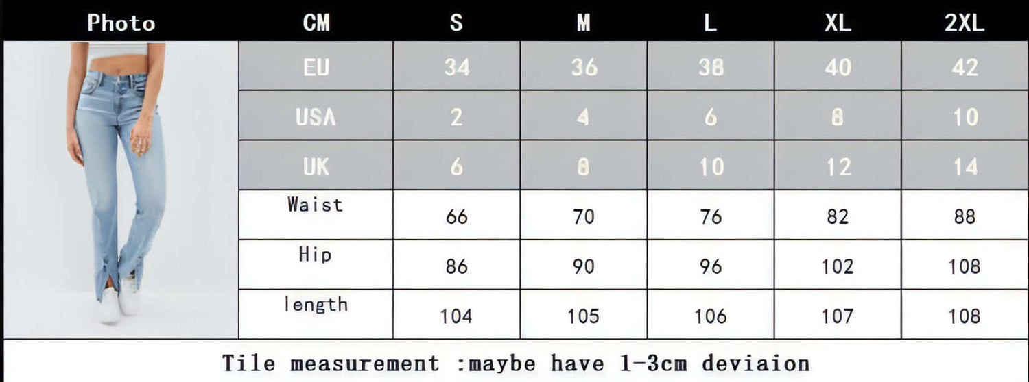 Commuter Split Straight Pants Fashionable Stretch Washed Jeans Women