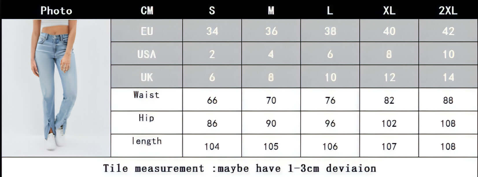 Commuter Split Straight Pants Fashionable Stretch Washed Jeans Women