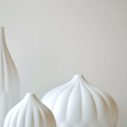 Collection of 3 Textured Porcelain Vases.