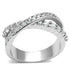 3W274 - Rhodium Brass Ring with AAA Grade CZ in Clear