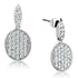 3W692 - Rhodium Brass Earrings with AAA Grade CZ in Clear