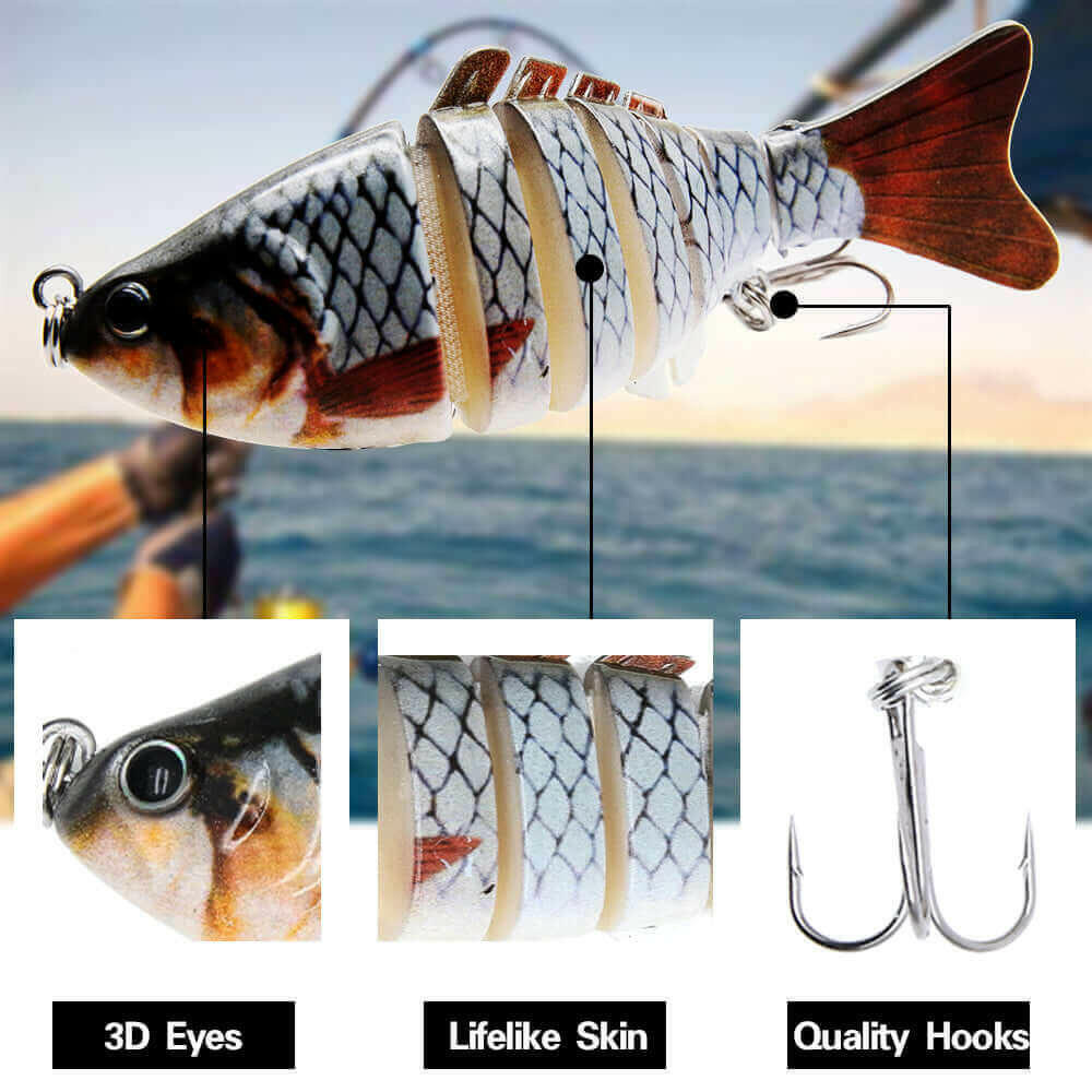 bionic multi jointed fish lures Lifelike Multi Segment Swimbait Crankbait Fishing Lure
