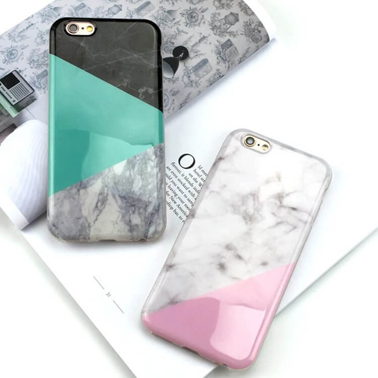 Marble Meets The Fashion Colors iPhone Case