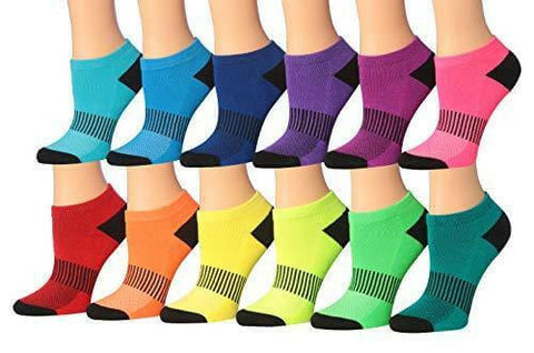 Tipi Toe Women's 12-Pairs Low Cut Athletic Sport Peformance Socks.