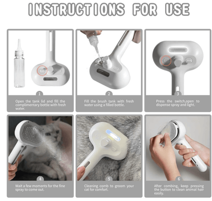 Pet Hair Spray Grooming Brush for Cats &amp; Dogs