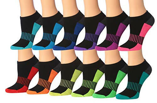 Tipi Toe Women's 12-Pairs Low Cut Athletic Sport Peformance Socks.