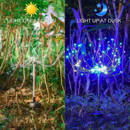 2 PCS Solar Firework Lights 150 LED Multicolor Solar Decorative Lights.