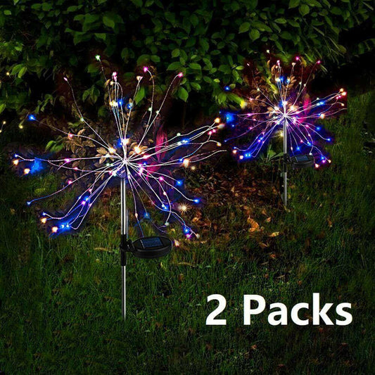 2 PCS Solar Firework Lights 150 LED Multicolor Solar Decorative Lights.