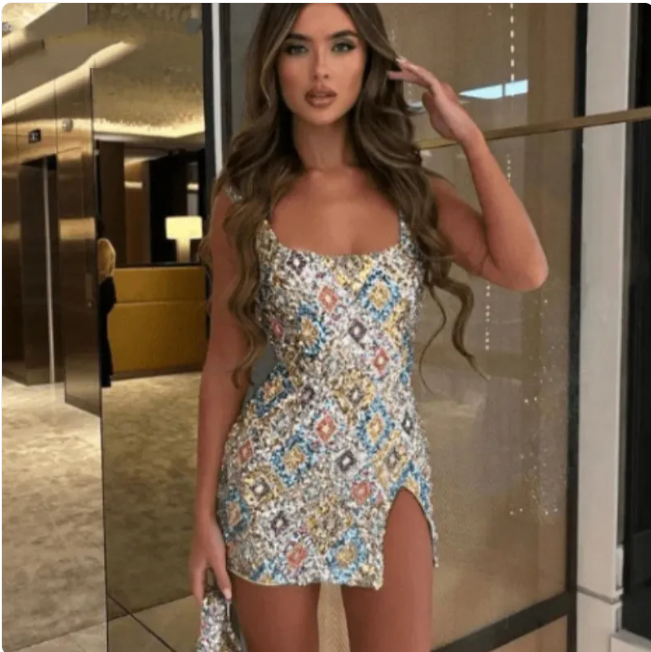 Elegant Asymmetry Mini Dress