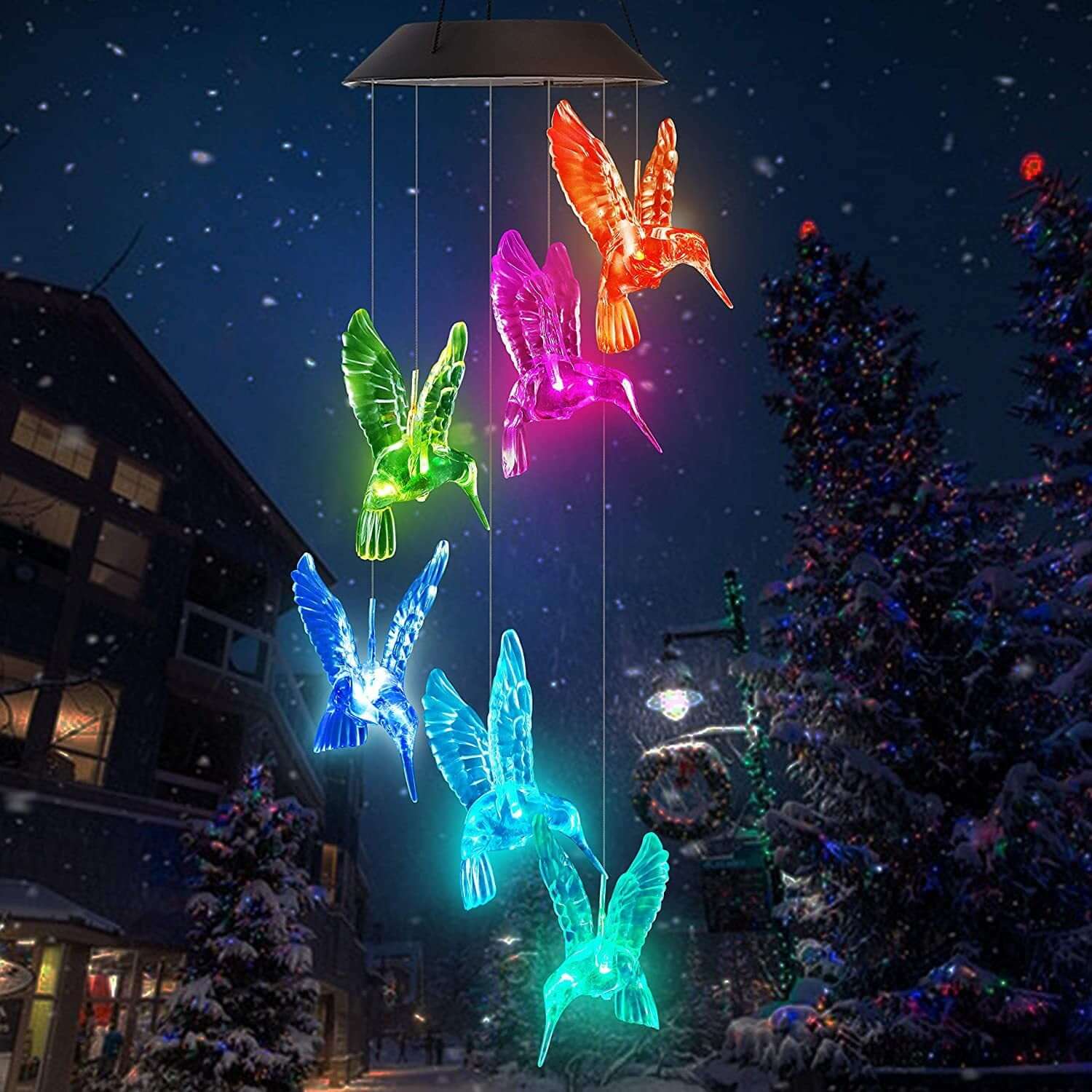 Outdoor solar LED wind chime butterfly wind chime garden light