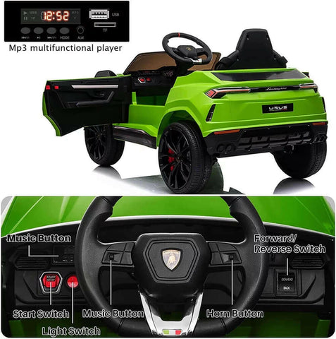 Lamborghini Urus 12V Electric Powered Ride on Car Toys for Girls Boys, Green Kids Electric Vehicles Ride on Toys with Remote Control, Foot Pedal, MP3 Player and LED Headlights, CL61