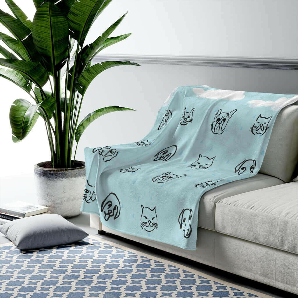 It's Raining Cats and Dogs Plush Blanket.