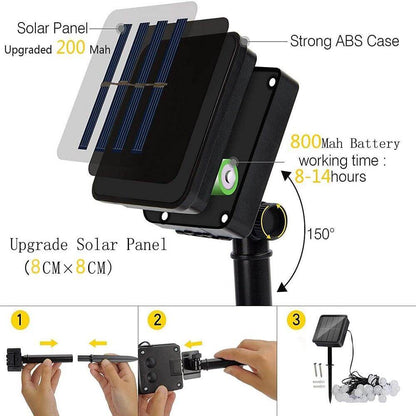 Upgraded Solar Bubble Ball Light String With 8 Different Modes