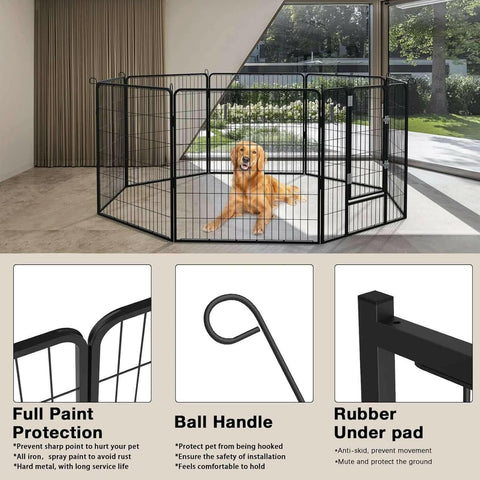 Bold Dog Playpen for Outdoor, 16 Panels 24''/32''/40'' Height Metal Puppy Dog Fence Indoor Outdoor,Pet Exercise Pen for Rv,Camping,Yard