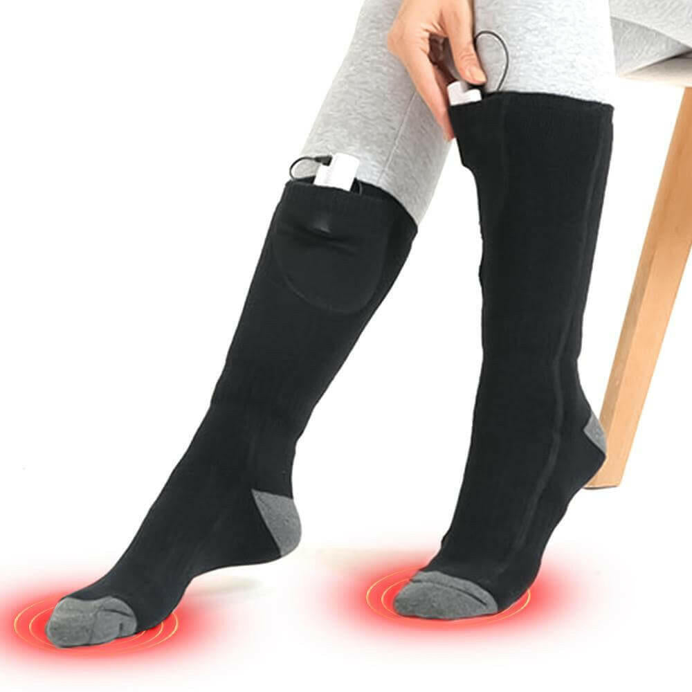 Winter Warm Adjustable Men Women Electric Battery Foot Warmer Socks SP.