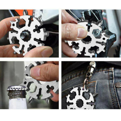 18 In 1 Snowflake Multitool Stainless Steel Tools Wine Bottle Opener.