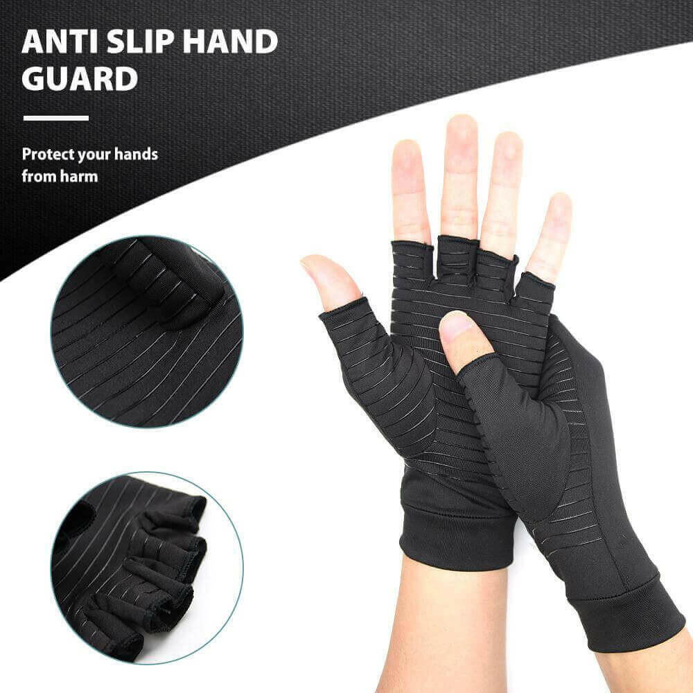 Compression Arthritis Glove Unisex Joint Pain Relief Half Finger Brace.