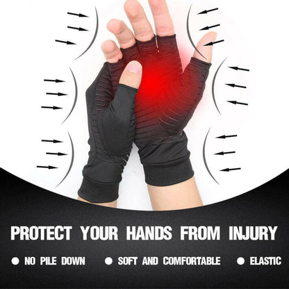 Compression Arthritis Glove Unisex Joint Pain Relief Half Finger Brace.