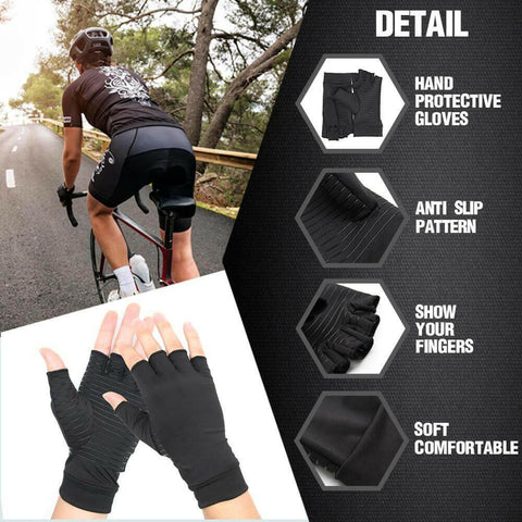 Compression Arthritis Glove Unisex Joint Pain Relief Half Finger Brace.