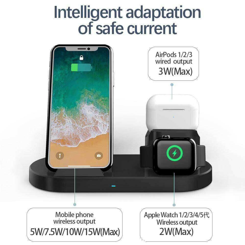 15W 3 In 1 Wireless Charger Stand for iPhone AirPods Pro Apple Watch