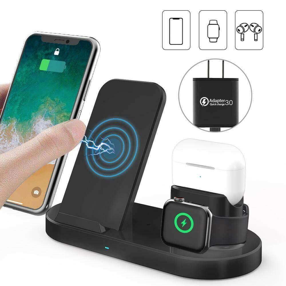 15W 3 In 1 Wireless Charger Stand for iPhone AirPods Pro Apple Watch.