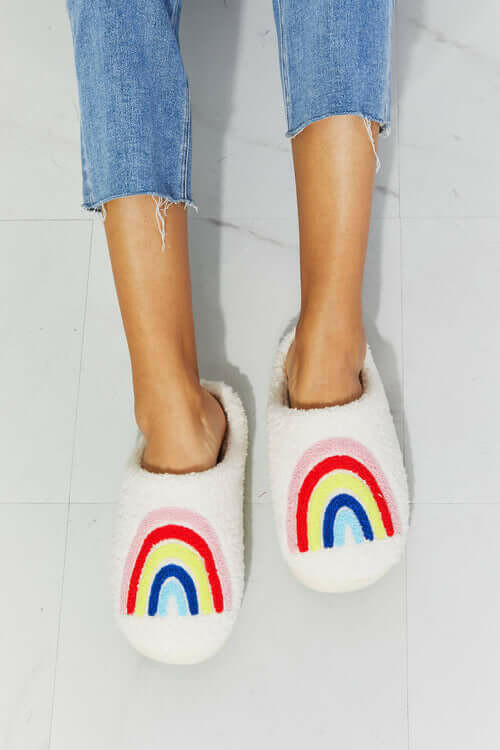 MMShoes Rainbow Plush Slipper.