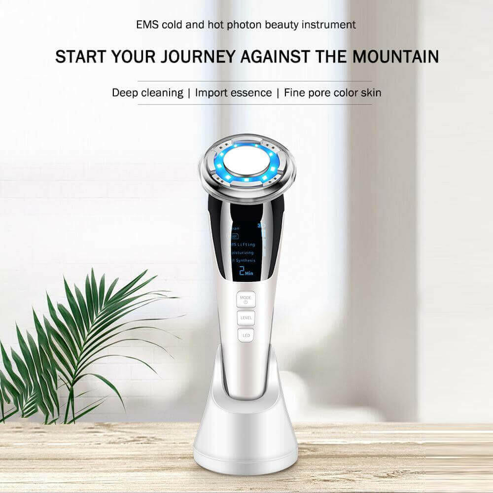 EMS Facial Massager LED light therapy Sonic Vibration Wrinkle Removal.