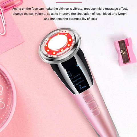 EMS Facial Massager LED light therapy Sonic Vibration Wrinkle Removal.