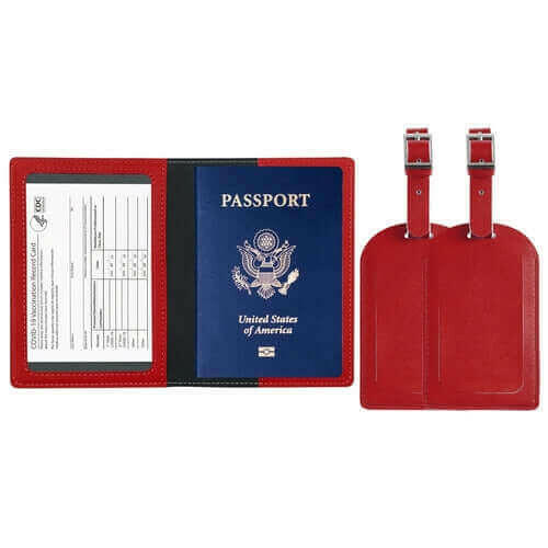 RFID Passport Holder with Travel Luggage Tag (3-Piece Set).