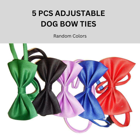 5 PCS ADJUSTABLE DOG BOW TIES (Random Colors).