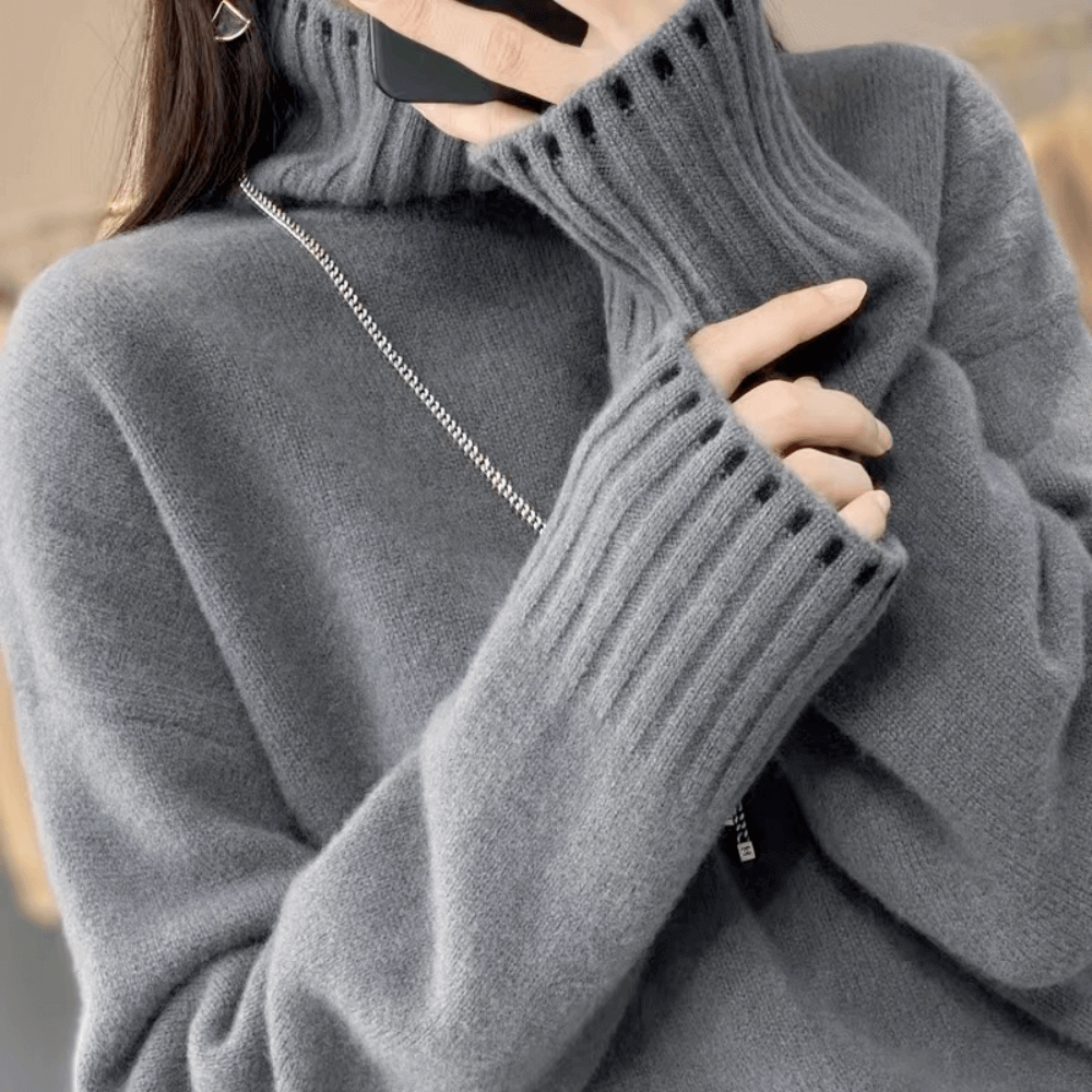 Womens High Collar Turtle Neck Sweater.