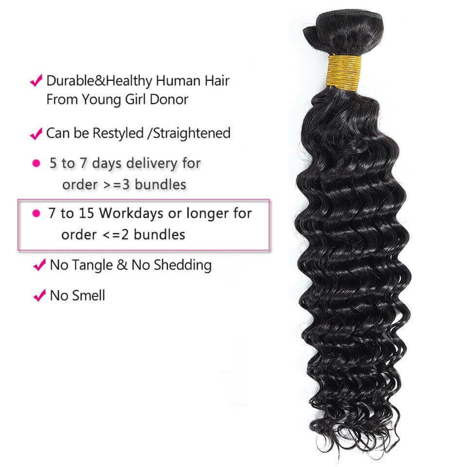 BeuMax 10A Grade 3/4 Deep Wave bundles with 13x4 Frontal.