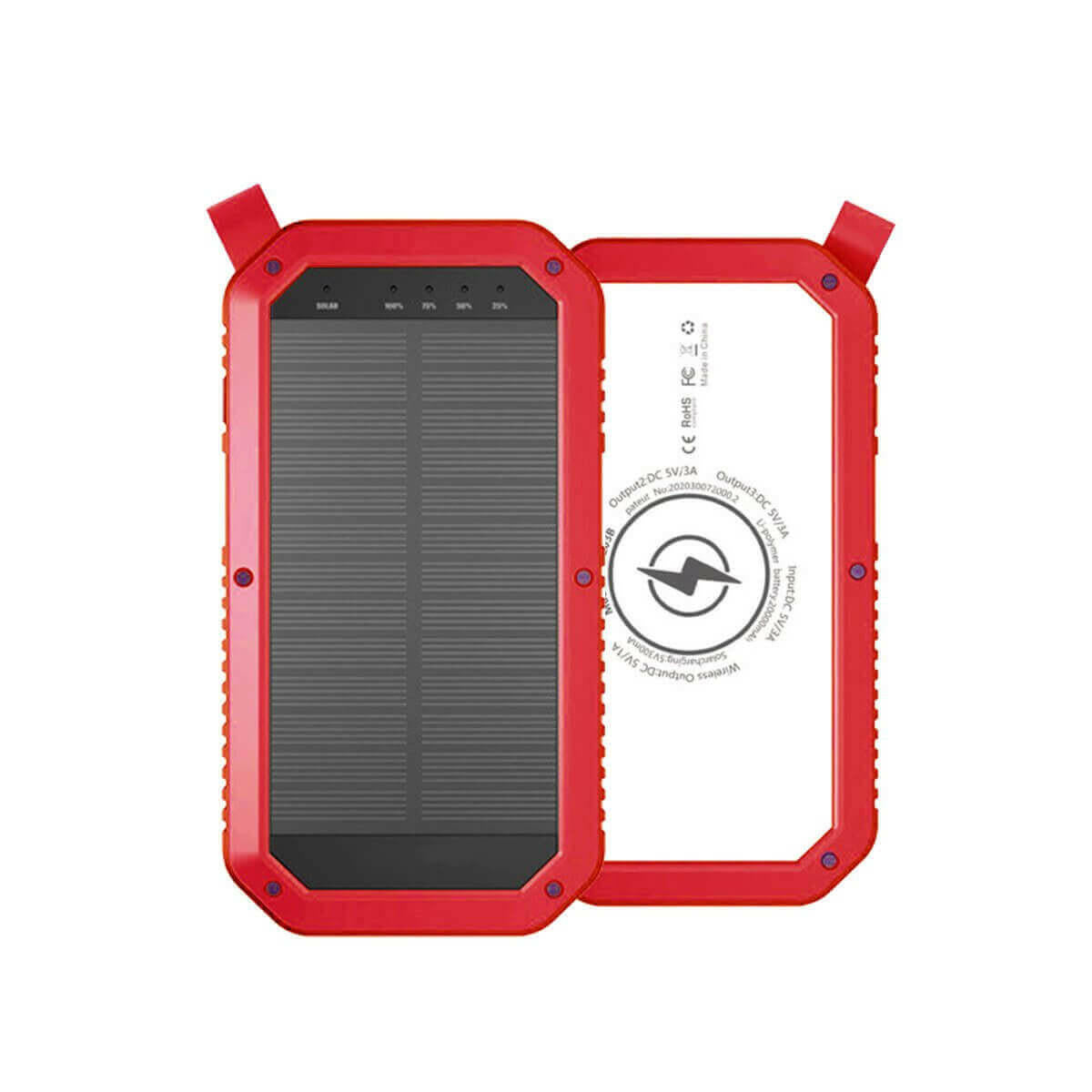 Sun Chaser Mini Solar Powered Wireless Phone Charger 10,000 mAh With.