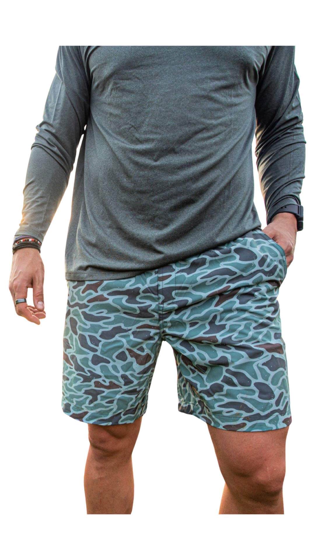 Burlebo Men’s Everyday Shorts, Retro Duck Camo