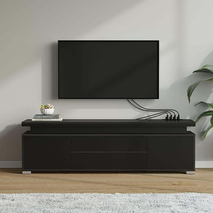 LED TV Stand with Power Outlet &amp; Storage Cabinet
