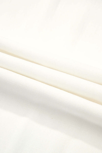 Solid Drop Waist Pleated Wide Leg Pants