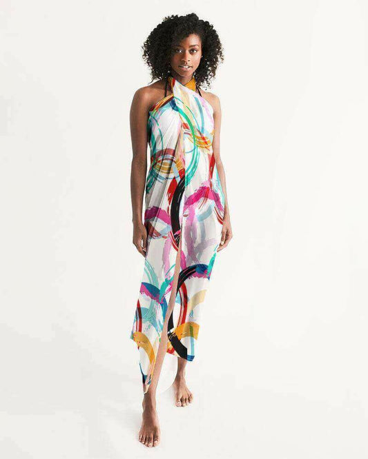 Sheer Circular Multicolor Swimsuit Cover Up.