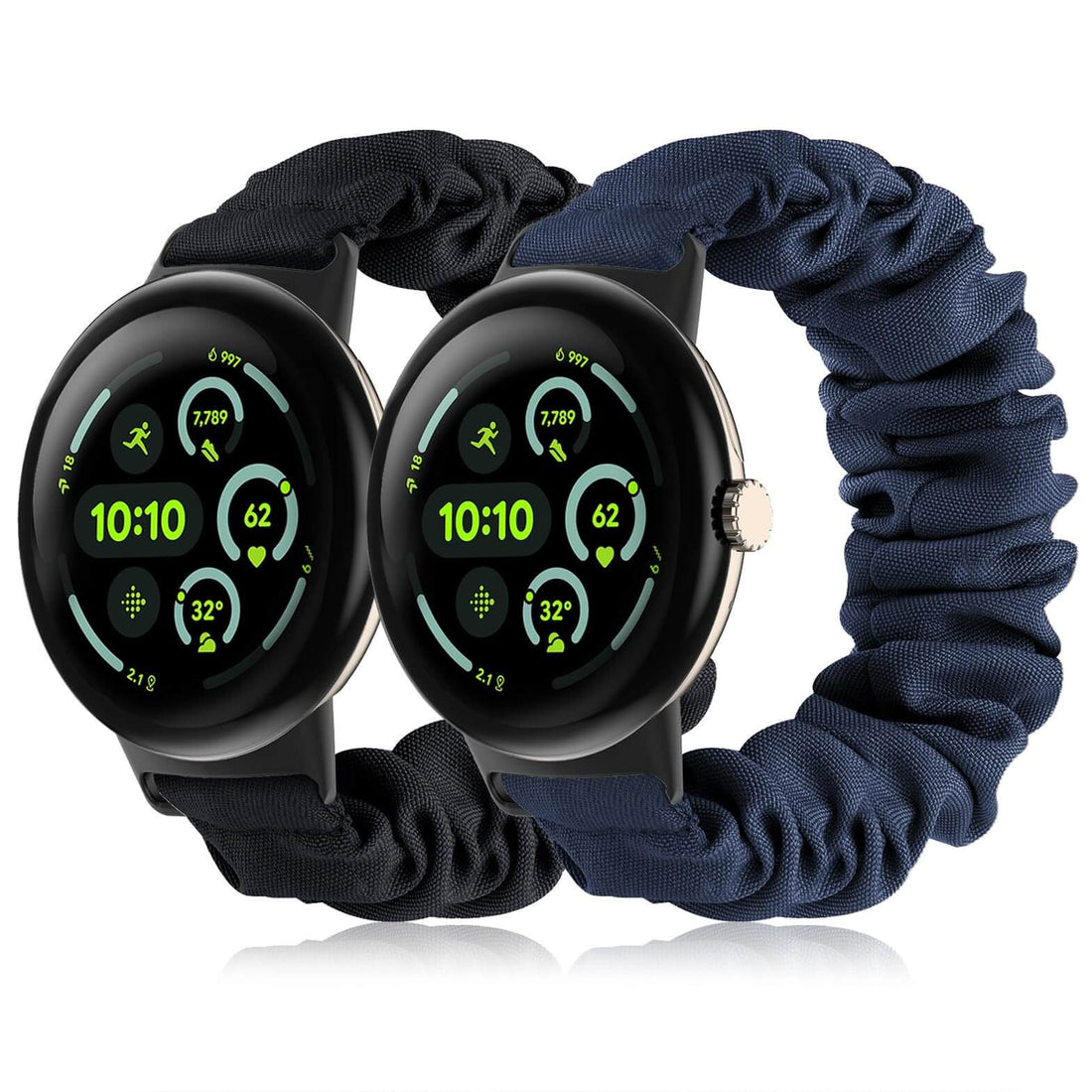 Tovimall Scrunchie Bands for Pixel Watch 3 45mm - 2-Pack, Large