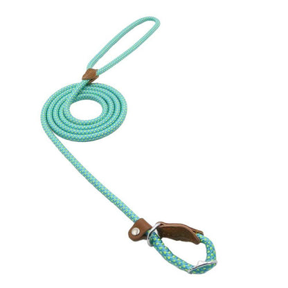 Adjustable Nylon &amp; PU Leather Dog Collar and Leash Set