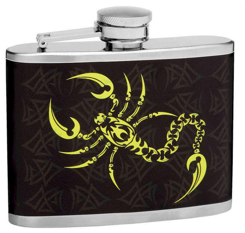 4oz Tribal Scorpion Hip Flask.