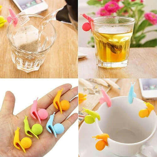 5 PCS Novelty Cute Snail Shape Silicone Tea Bag.