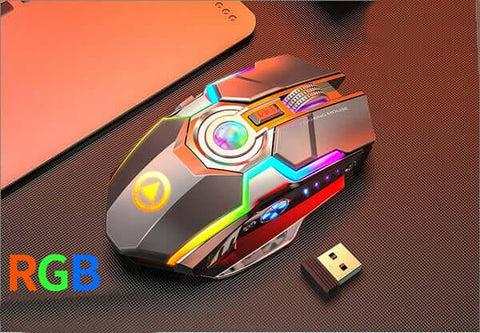 Color Wireless Gaming RGB Rechargeable Mute Button Mouse.