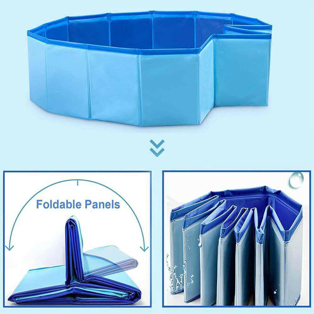 Foldable Pet Bath Outdoor Portable Swimming Pool for Pets and Kids.