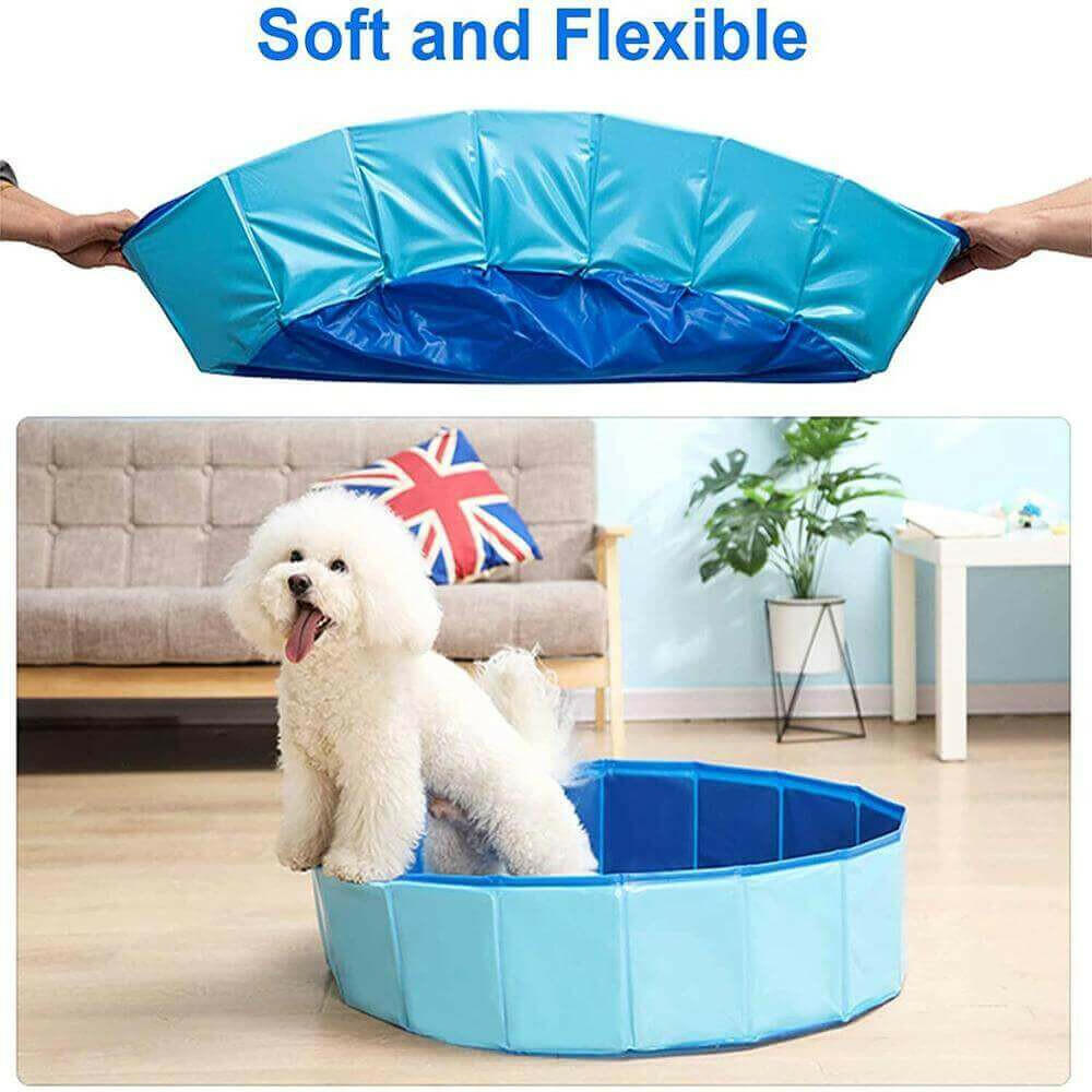 Foldable Pet Bath Outdoor Portable Swimming Pool for Pets and Kids.